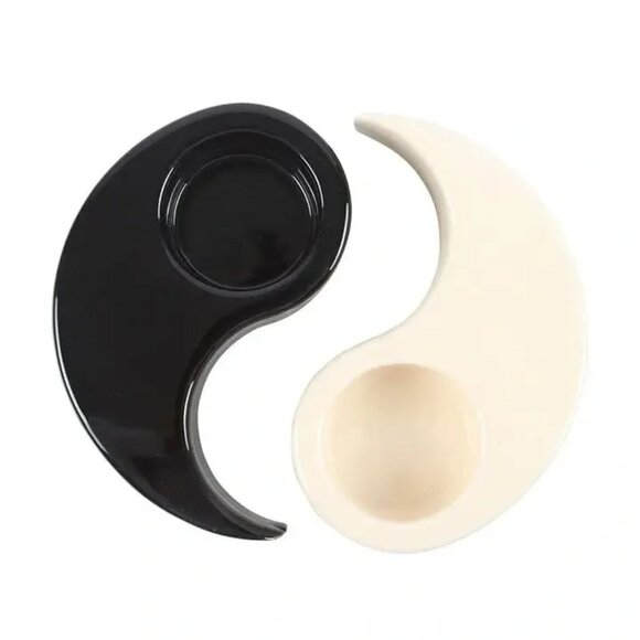 ($10) Yin Yang 2-Piece Tealight Candle Holder - Picture 5 of 6